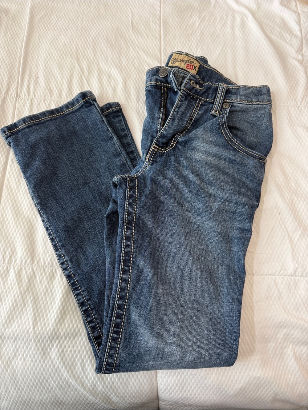 Boys Wrangler Dark Blue Boot Cut Jeans, size 12 Regular